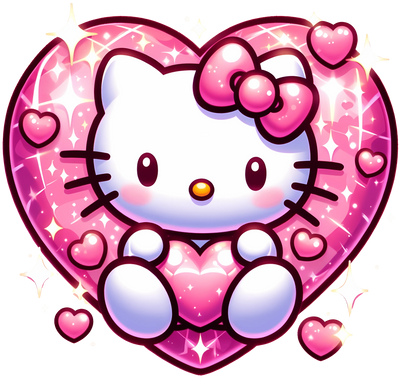 Hello Kitty Valentine Heart Design - DTF Ready To Press - DTF Dallas 