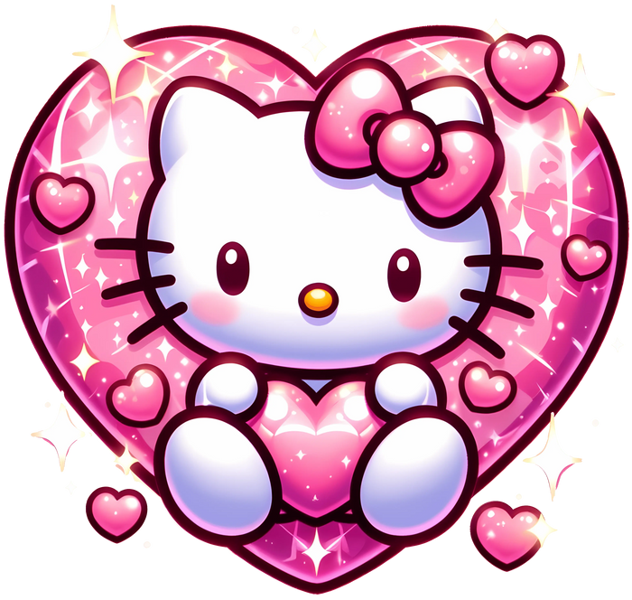 Hello Kitty Valentine Heart Design pressed on a garment
