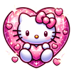 Hello Kitty Valentine Heart Design - DTF Ready To Press