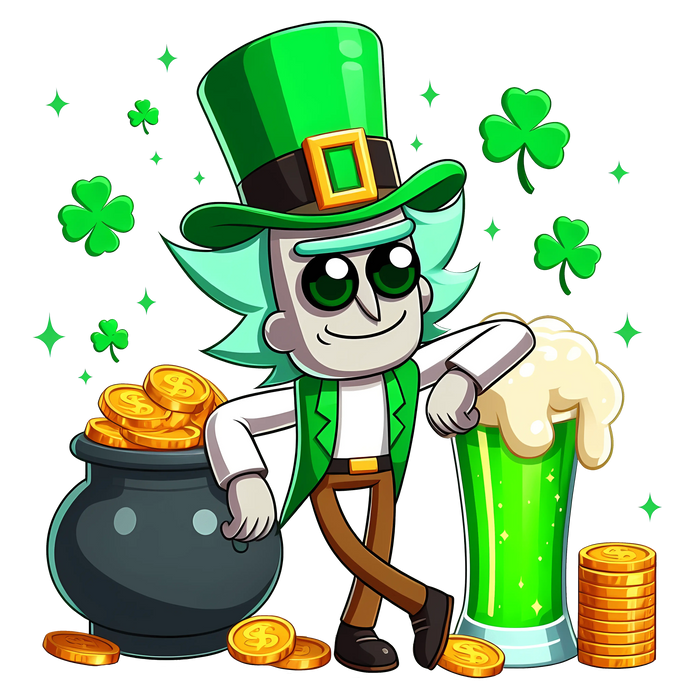 Rick Lucky Day Saint Patrick Design pressed on a garment