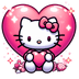 Hello Kitty Lover Heart Design - DTF Ready To Press