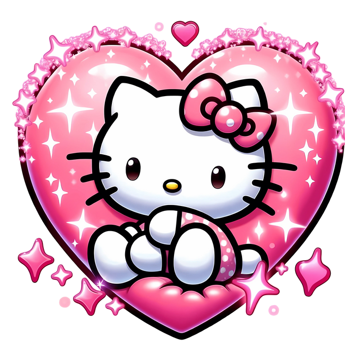 Hello Kitty Hug Me Valentine's Day Design pressed on a garment