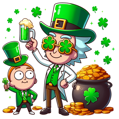 Rick and Morty Lucky Day Saint Patrick's Design | DTF Dallas - DTF Dallas 