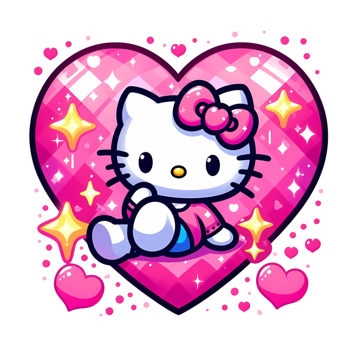 Hello Kitty Kiss Me Valentine's Day Design pressed on a garment