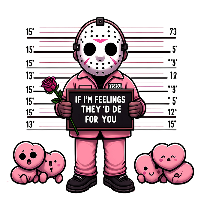Friday the 13th Jason Hockey Valentine Gift pressed on a garment
