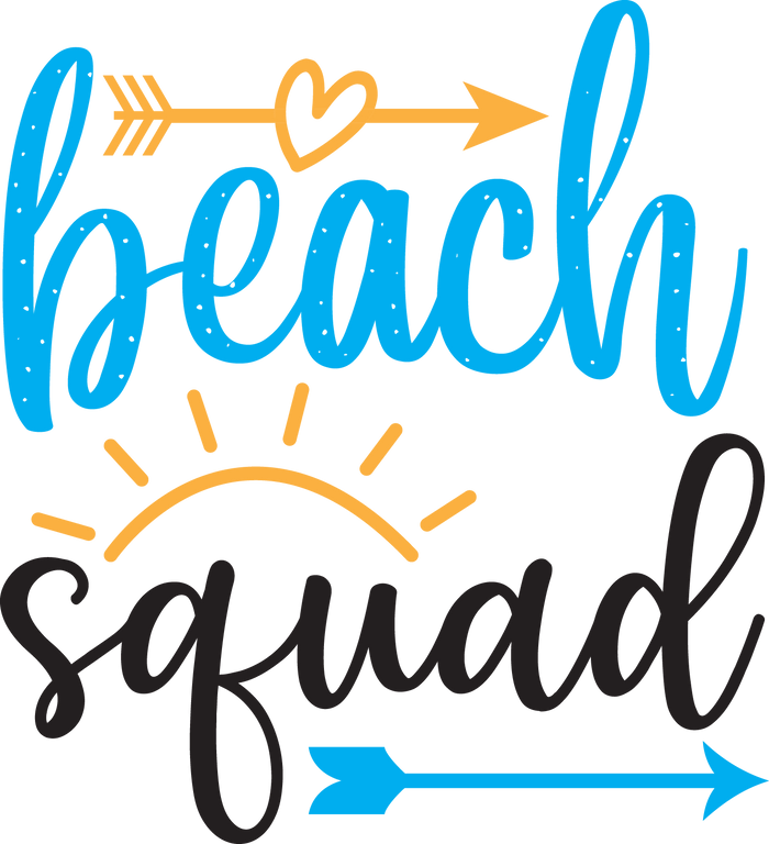 Beach Squad Design pressed on a garment