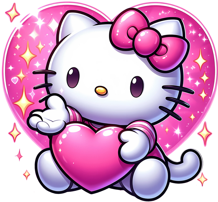 Hello Kitty Love Me Design pressed on a garment