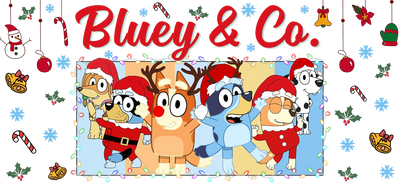 UV DTF 16 Oz Libbey Glass Cup Wrap - Bluey and Co - DTF Dallas 