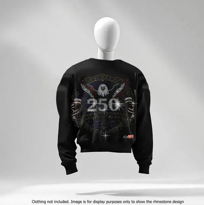 Liberty Eagle 250 Anniversary ME6005 Ready to Press Rhinestone Transfer - DTF Dallas 