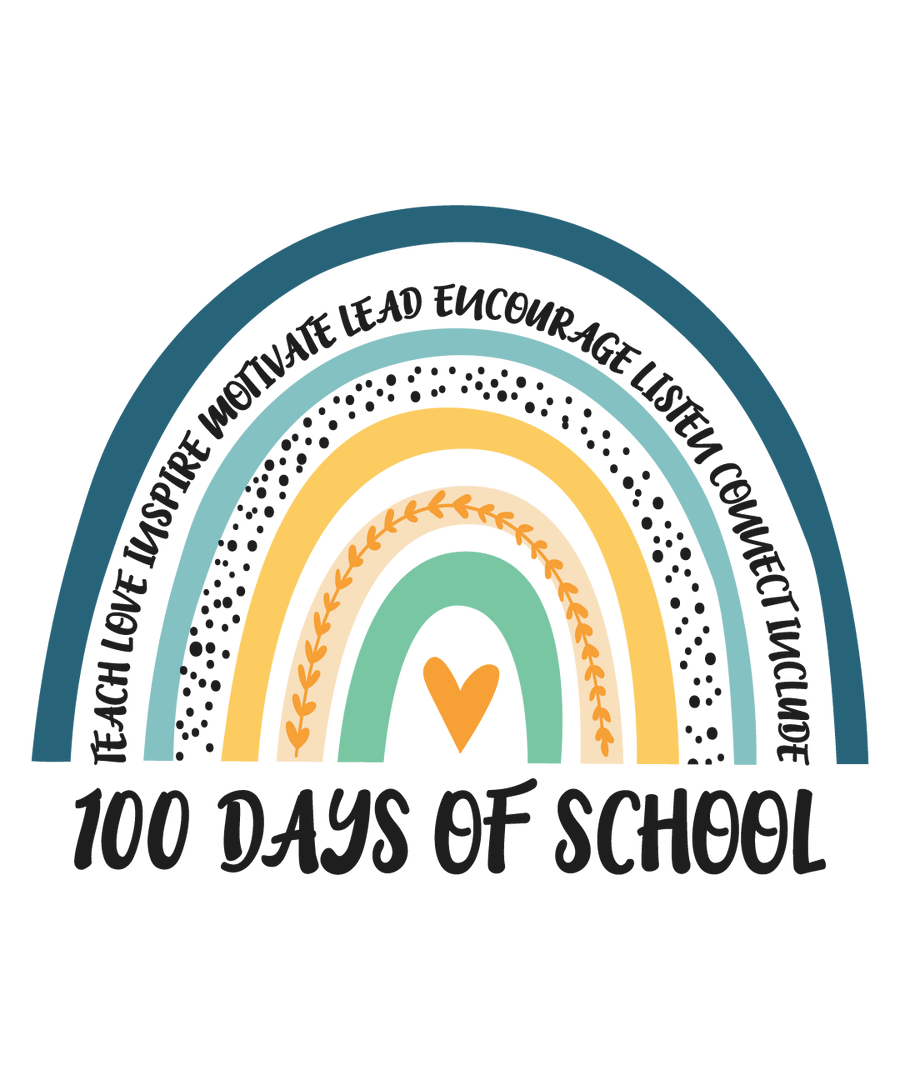 100 Days Of School Design - DTF Ready To Press