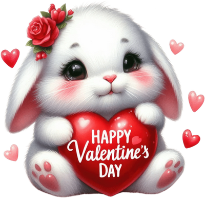 Happy Valentine's Day Bunny Design | DTF Dallas - DTF Dallas 