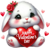 Happy Valentine's Day Bunny Design - DTF Ready To Press