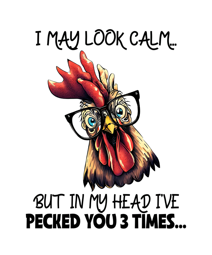 Sarcastic Chicken pressed on a garment