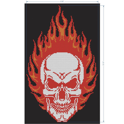 Skull With Flames 21015 Rhinestone