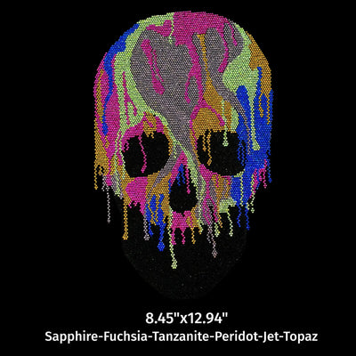 Dripping Skull 21019 Ready to Press Rhinestone Transfer