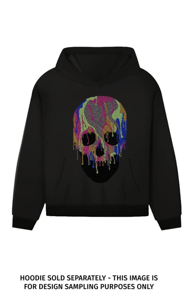 Dripping Skull 21019 Ready to Press Rhinestone Transfer