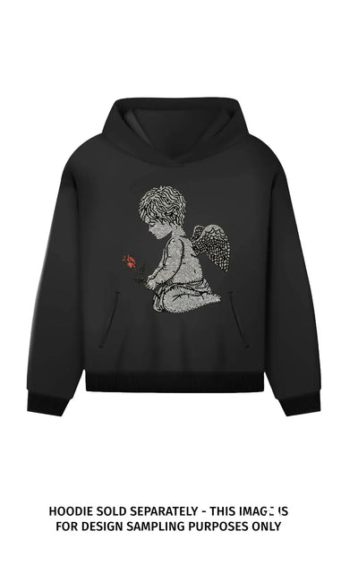 Angel With Rose 21088 Ready to Press Rhinestone Transfer