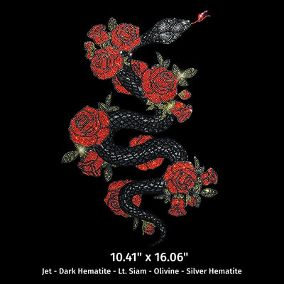 21098 Rose Snake Rhinestone | DTF Dallas