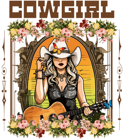 Country Music Cowgirl Design - DTF Ready To Press - DTF Dallas 