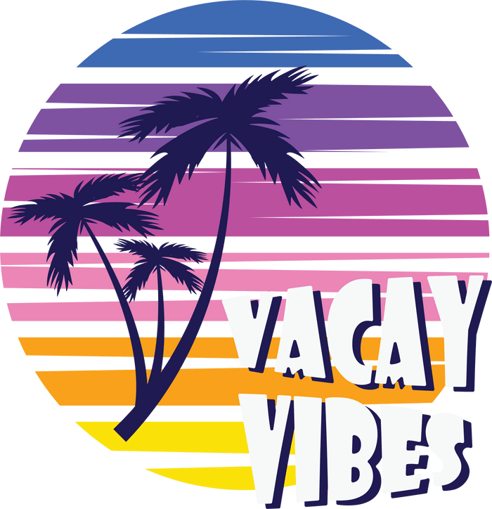 Vacay Vibes Design pressed on a garment