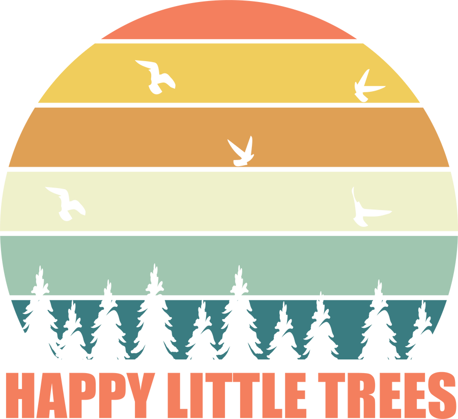 Happy Little Trees Design - DTF Ready To Press