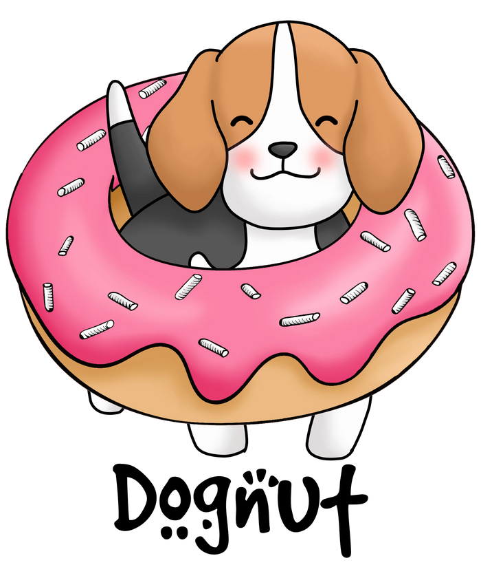 Dognut Funny Dog Design pressed on a garment
