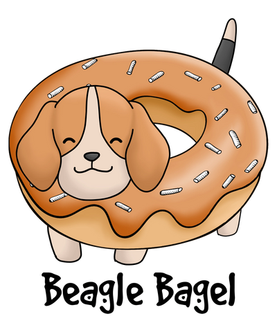 Beagle Bagel Design - DTF Ready To Press - DTF Dallas 