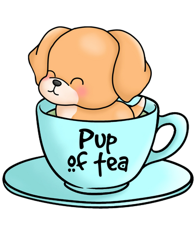 Pup Of Tea Funny Animal Design - DTF Ready To Press - DTF Dallas 