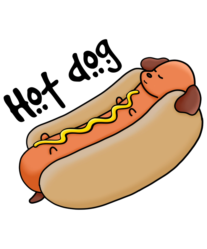 Hotdog Funny Animal Design pressed on a garment