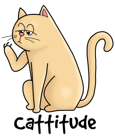 Cattitude Cool Cat Design - DTF Ready To Press - DTF Dallas 