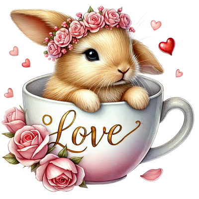 Happy Valentine's Day Couple Bunny Design | DTF Dallas - DTF Dallas 