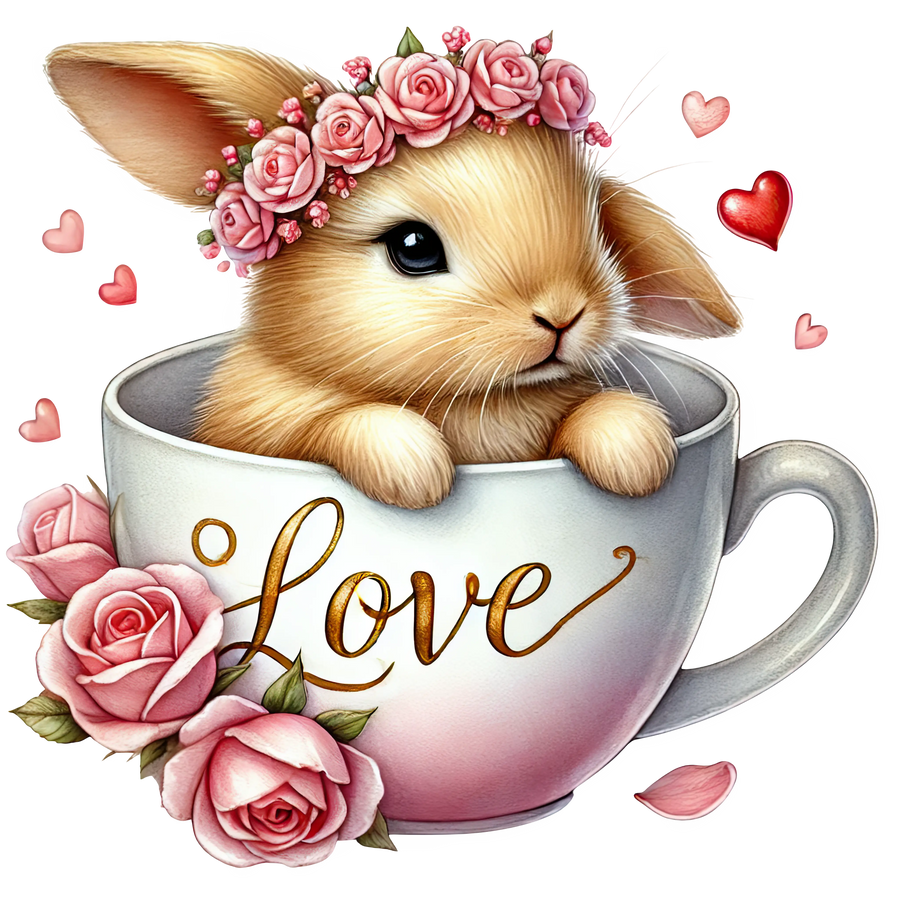 Happy Valentine's Day Couple Bunny Design | DTF Dallas
