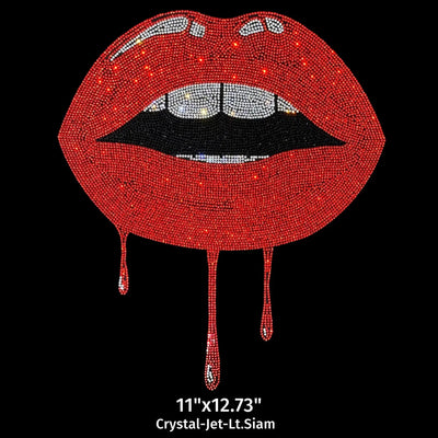 22002 Dripping Lip Rhinestone | DTF Dallas