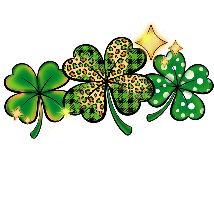 Shamrocks Design pressed on a garment