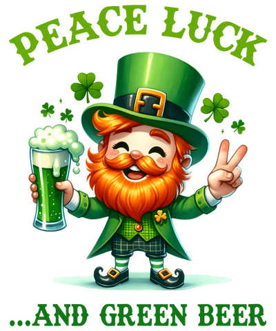 Peace Luck Funny St Patrick's Day Design- DTF Ready To Press - DTF Dallas 