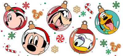 16 oz Libbey Cup Wrap - Christmas Mickey | DTF Dallas - DTF Dallas 