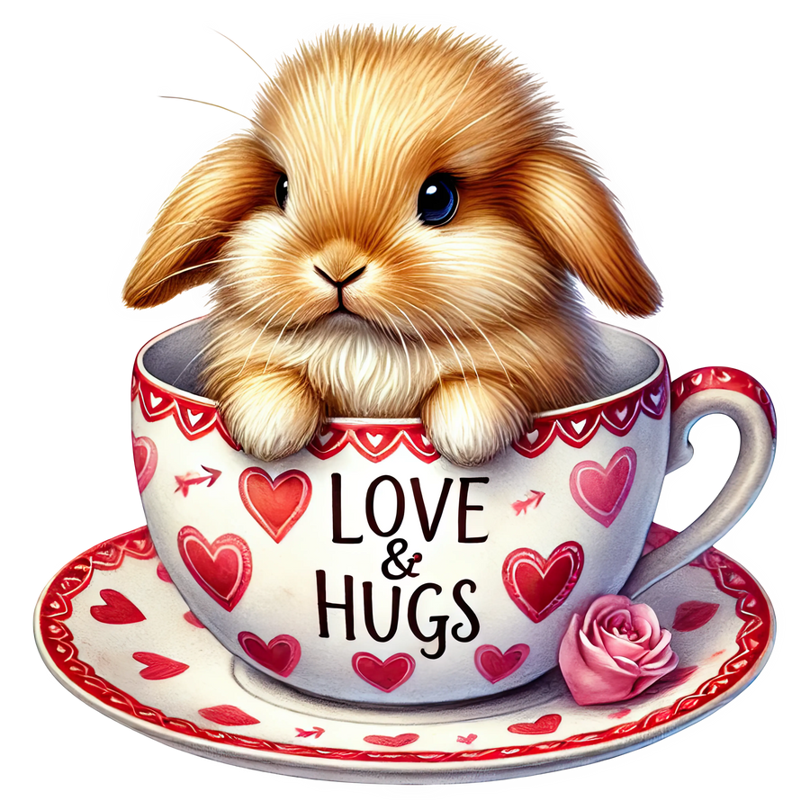Love And Hugs Bunny Design | DTF Dallas
