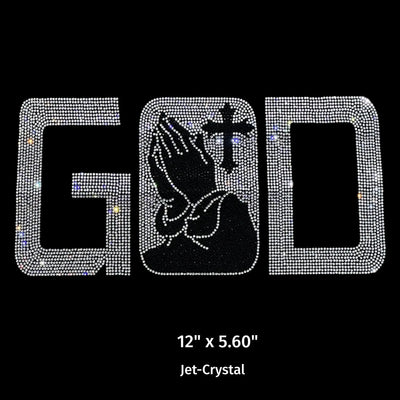 23013 GOD Rhinestone | DTF Dallas