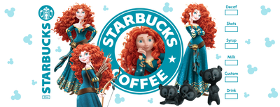 Brave Merida Glass Cup Wrap V1 | DTF Dallas - DTF Dallas 