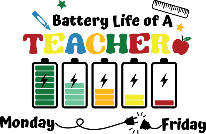 Funny Teacher Mood Design pressed on a garment