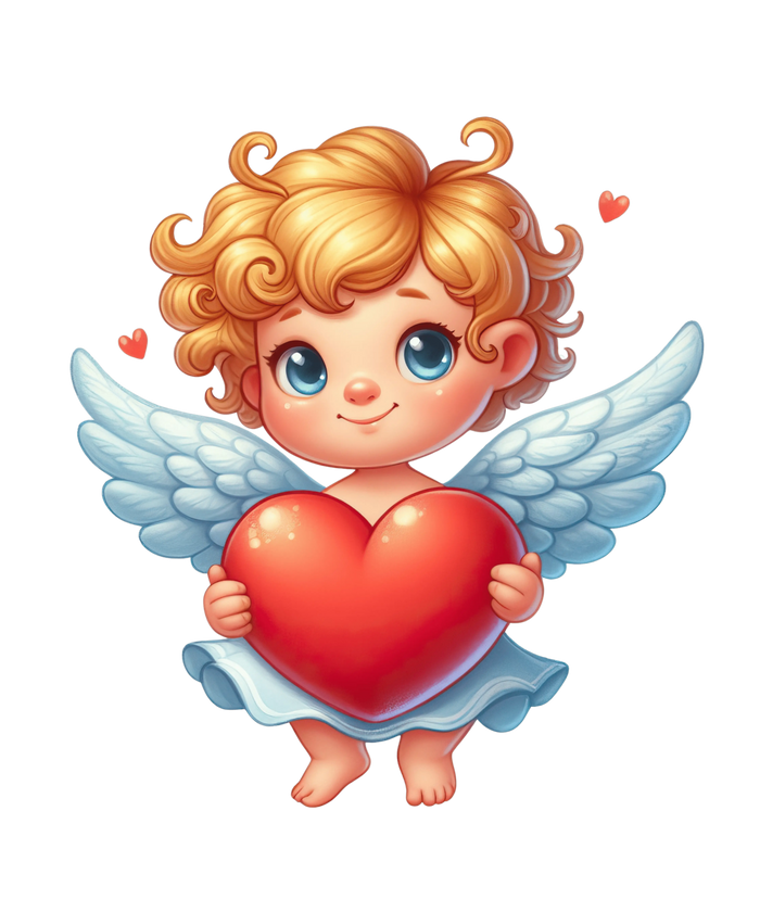 Cute Cupid Valentine's Day Heart Design pressed on a garment