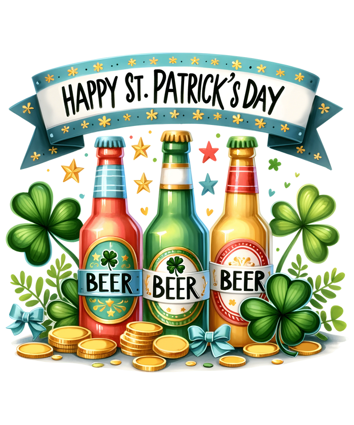 Happy St. Patrick's Day Beer Design pressed on a garment