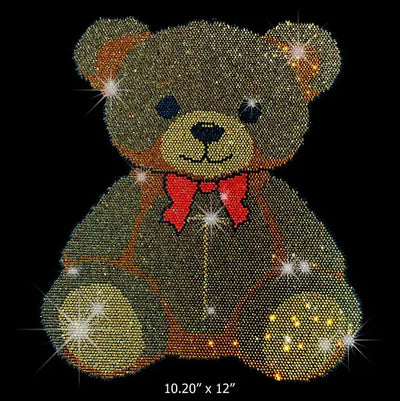 Teddy Bear 24019 Ready to Press Rhinestone Transfer - DTF Dallas 