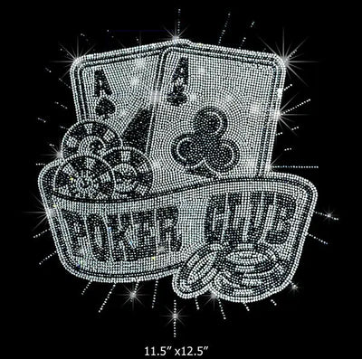Poker Club 24025 Ready to Press Rhinestone Transfer - DTF Dallas 