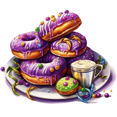 Mardi Gras Donut Lover Design - DTF Ready To Press - DTF Dallas 