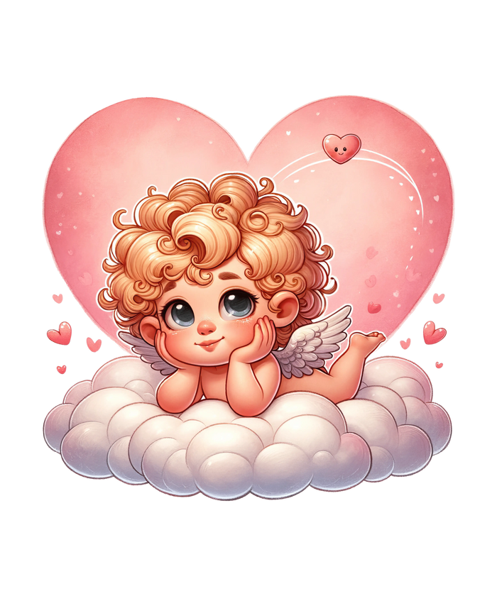 Cute Cupid Valentine's Day Design pressed on a garment