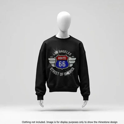 Route 66 LA 25040 Ready to Press Rhinestone Transfer - DTF Dallas 