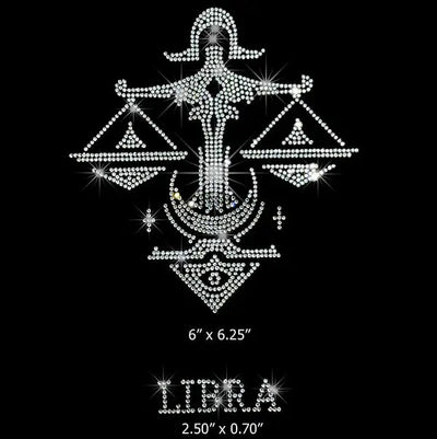 Libra 25060 Ready to Press Rhinestone Transfer - DTF Dallas 