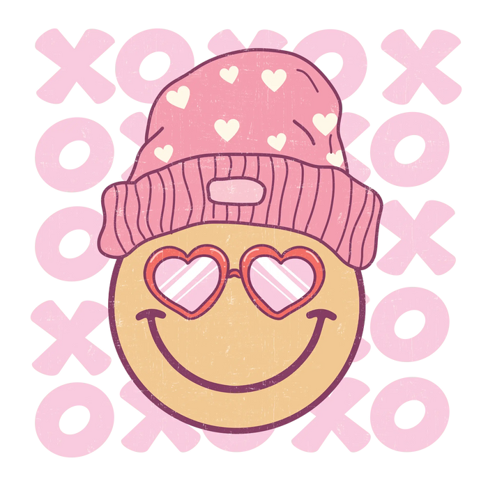 XOXO Valentine's Day Smile Design pressed on a garment