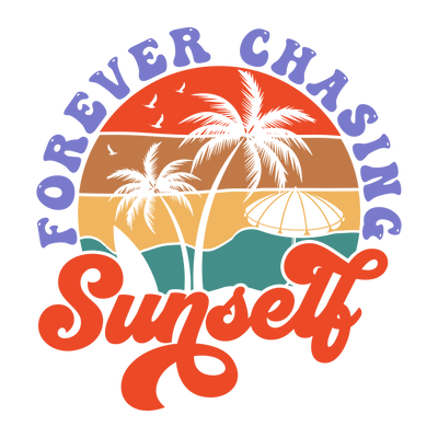 Retro Sunset Design - DTF Ready To Press - DTF Dallas 